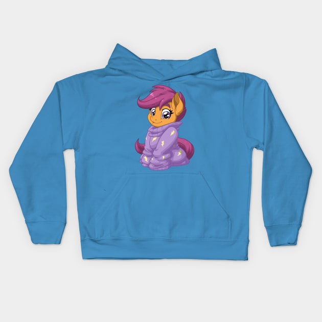 Scootaloo in a Sweater Kids Hoodie by LateCustomer
